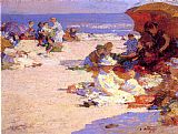 Edward Henry Potthast Famous Paintings - Picknickers on the Beach